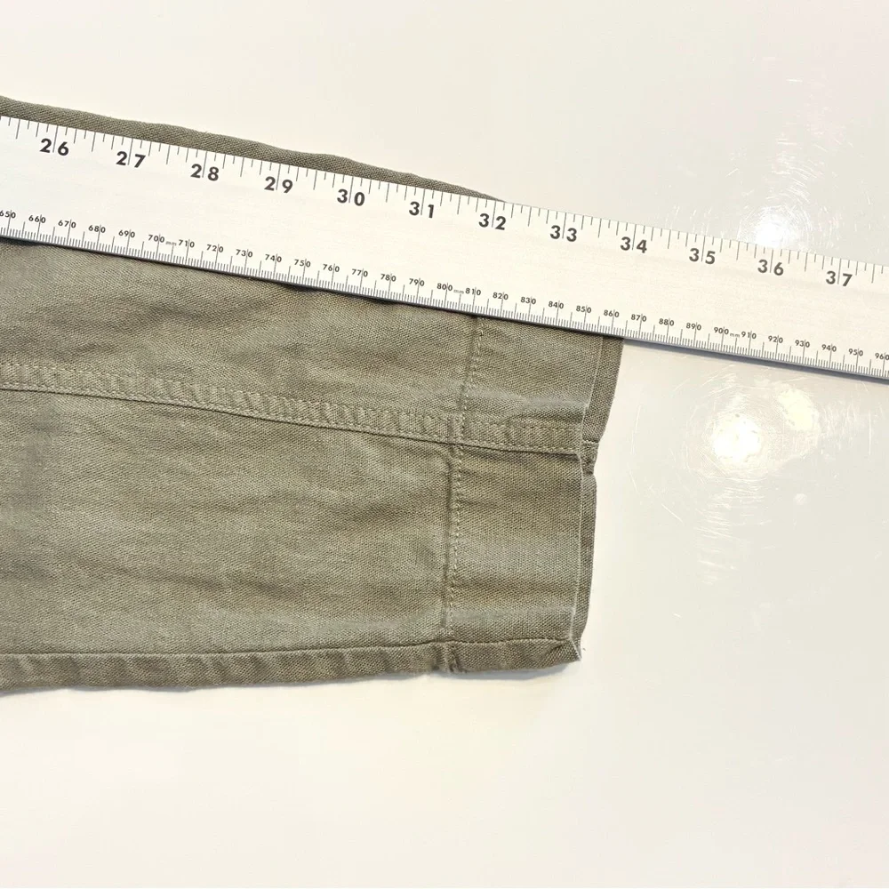 Zara Green Linen Pant XS Boho Indie Casual Summer Breathable Beachy Summer Folk